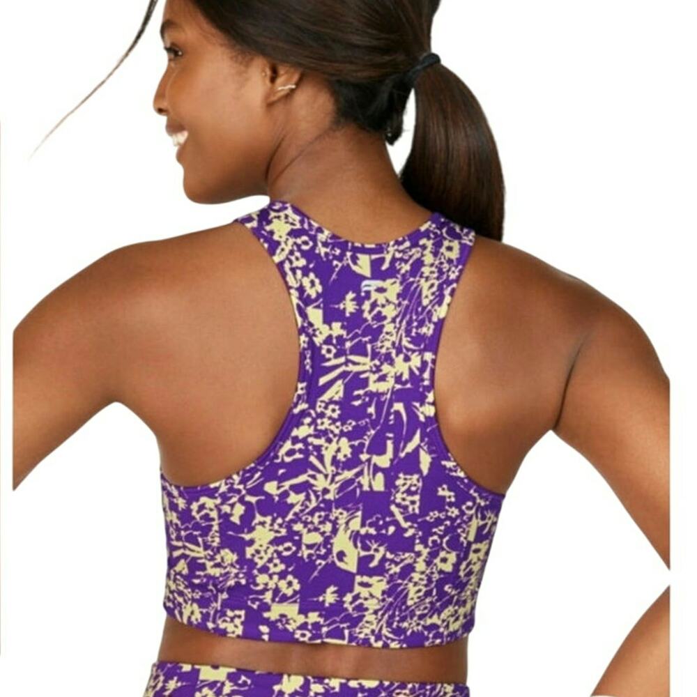 Fabletics Floral Diva Midi Sports Bra Medium Support Preloved Good Sz Medium - Picture 3 of 3